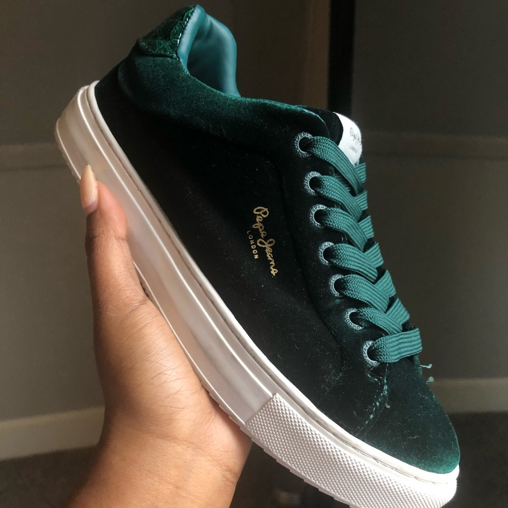 Pepe Jeans London Suede/Alligator Print Sneakers